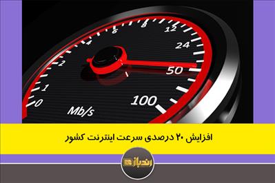 افزایش 20 درصدی سرعت اینترنت کشور